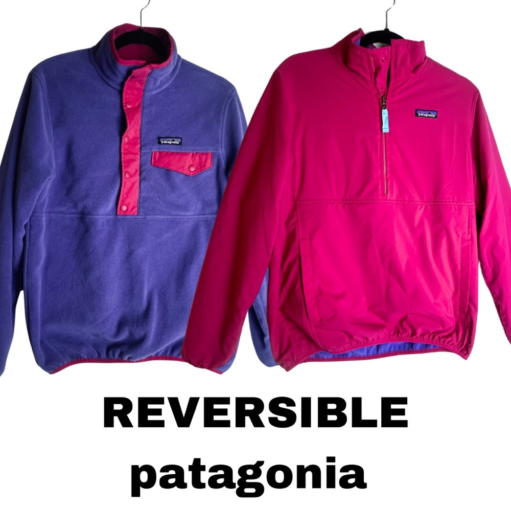 ♦️ Patagonia purple pink Reversible Snap-T Glissade Pullover Style #25290 Small